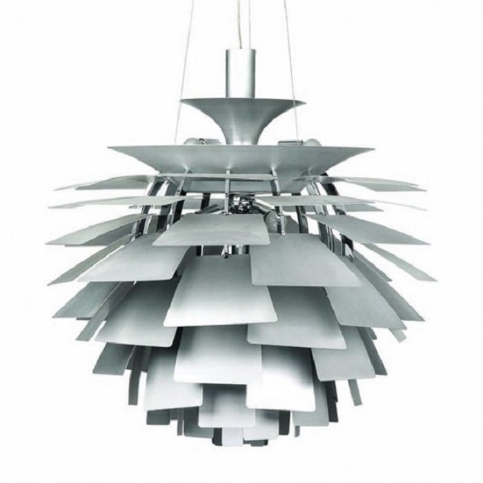 Poul Henningsen style, Pendant light Artichok lamp 56cm Aluminium