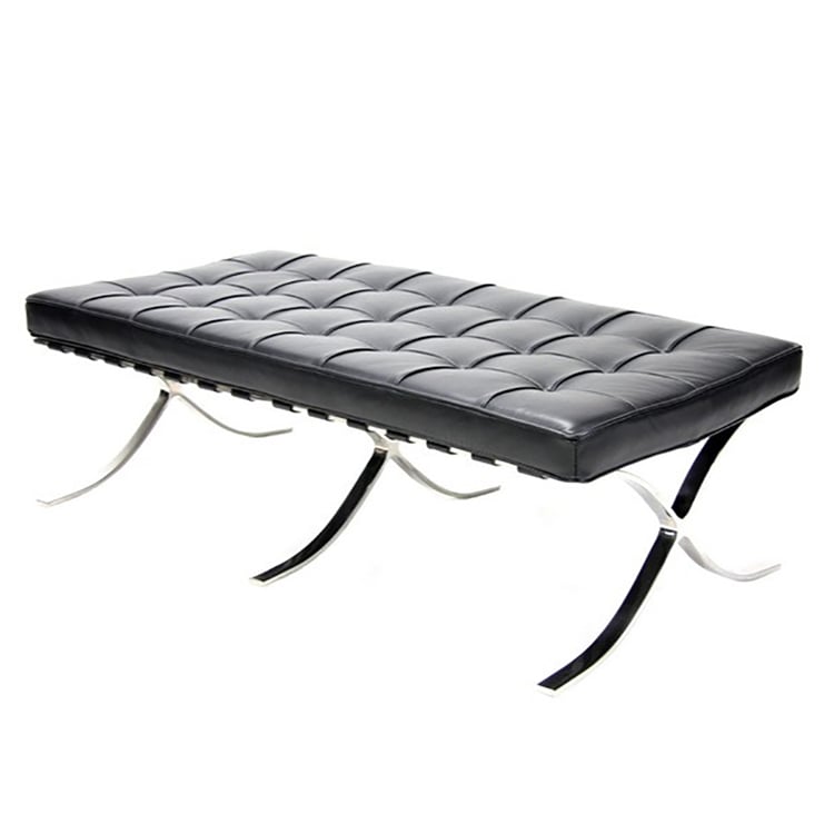Ludwig Mies vd Rohe style, Bench Barcelona Pavillion Ottoman black