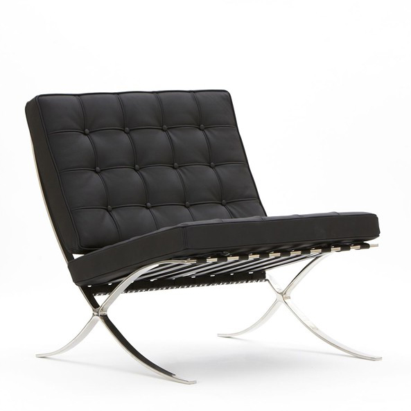 Ludwig Mies vd Rohe style, Lounge chair Barcelona Pavillion black