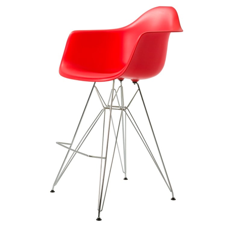 Charles Eames style, Barstool DAR PP red