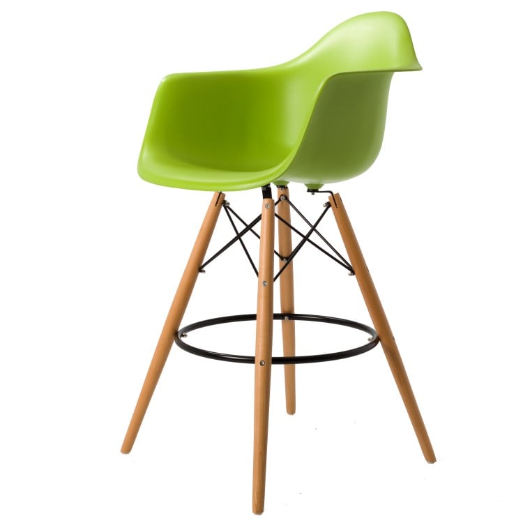 Charles Eames style, Barstool DAW stool PP green