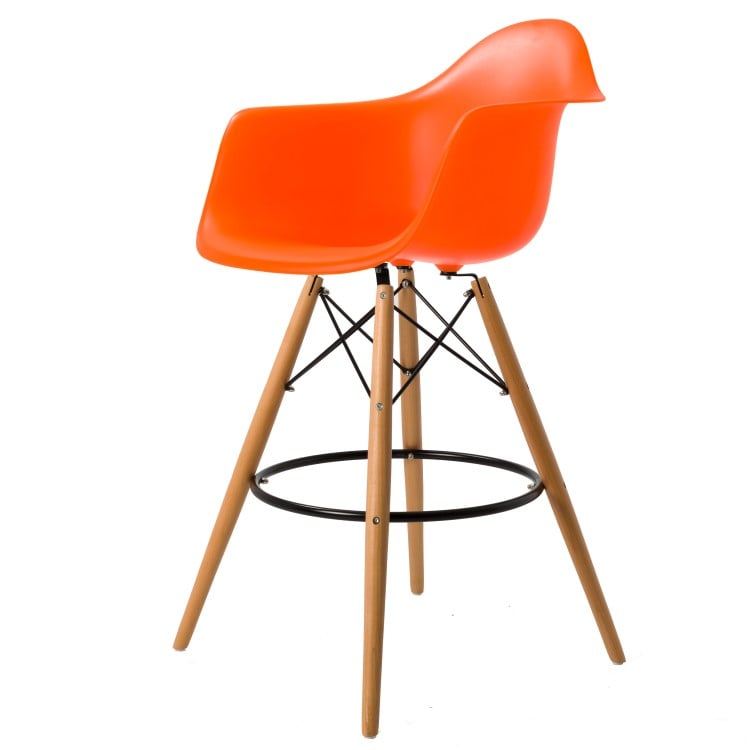 Charles Eames style, Barstool DAW stool PP neon orange