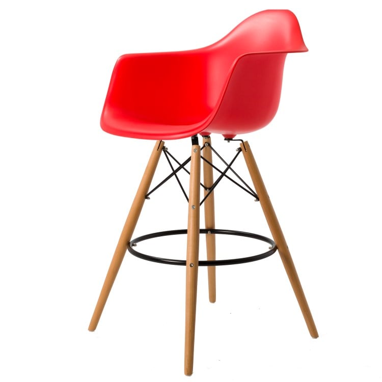 Charles Eames style, Barstool DAW stool PP red
