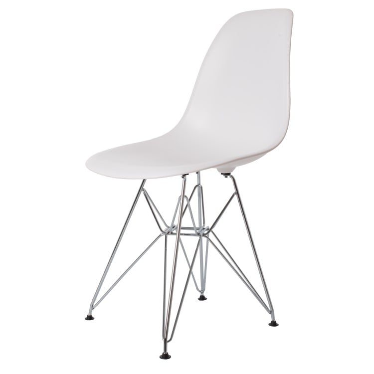 Charles Eames style, Dining chair DSR matte PP white
