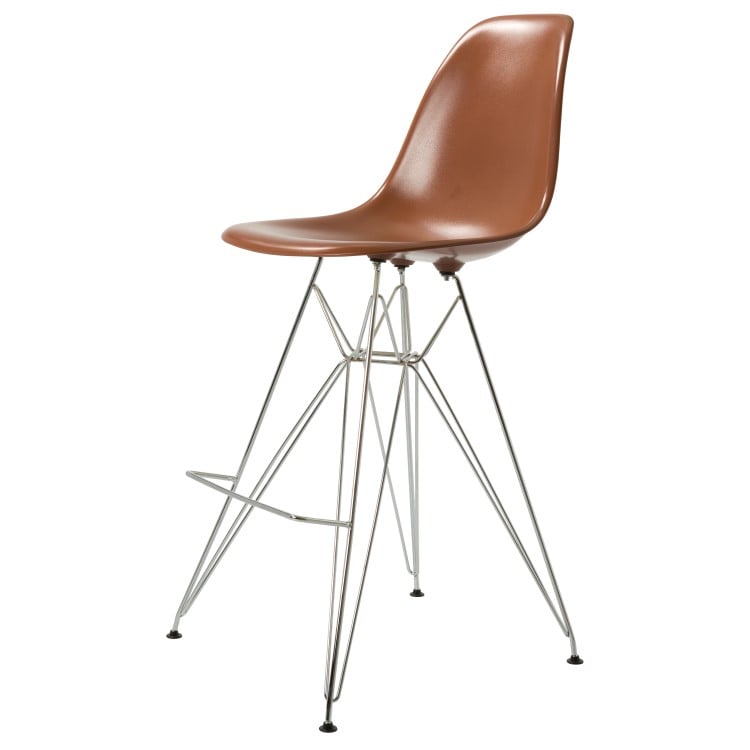 Charles Eames style, Barstool DSR glossy ABS brown