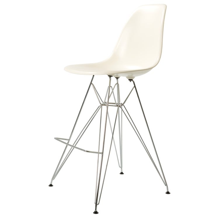 Charles Eames style, Barstool DSR glossy ABS cream