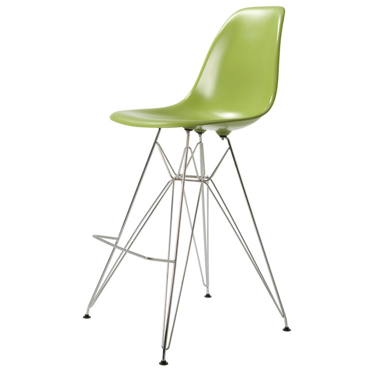 Charles Eames style, Barstool DSR glossy ABS green