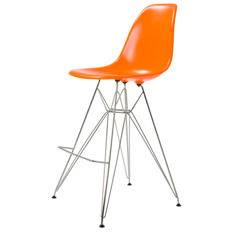 Charles Eames style, Barstool DSR glossy ABS orange