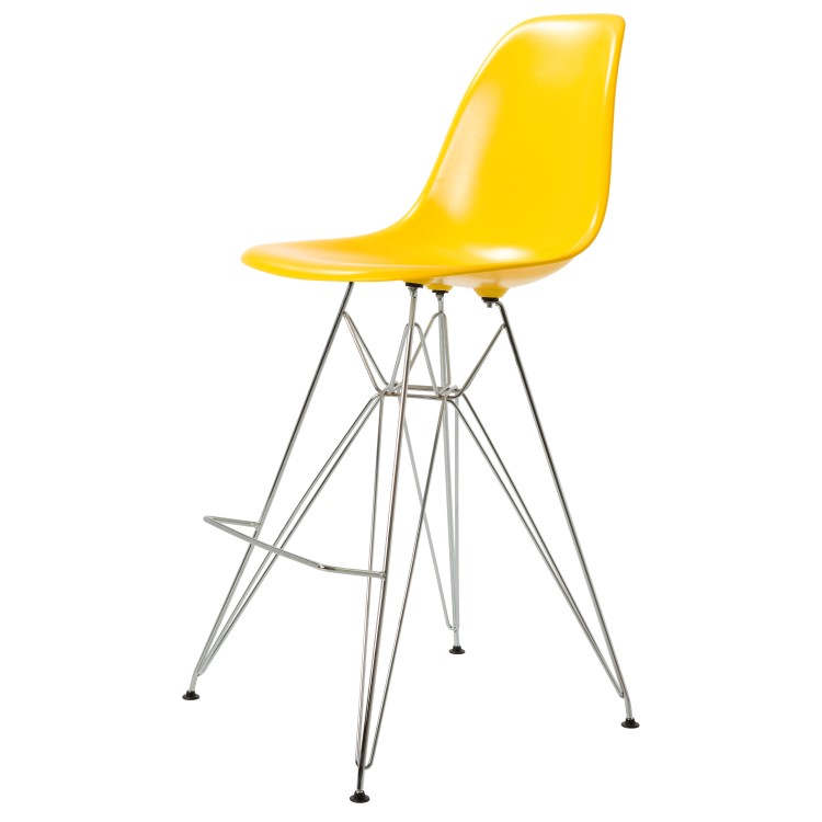 Charles Eames style, Barstool DSR glossy ABS yellow