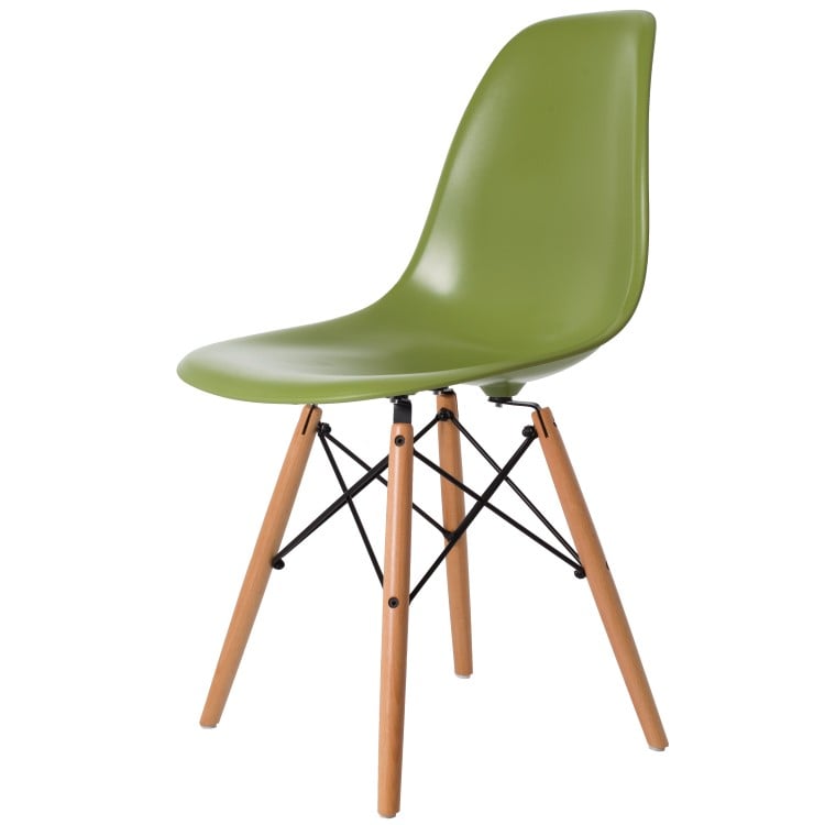 Charles Eames style, Dining chair DSW ABS green