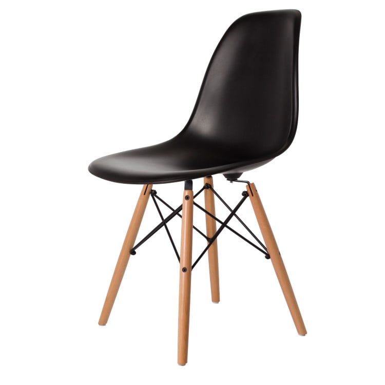 Charles Eames style, Dining chair DSW matte PP black