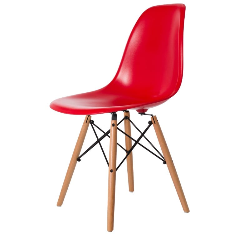 Charles Eames style, Dining chair DSW ABS red