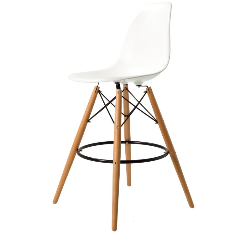 Charles Eames style, Barstool DSW stool ABS white