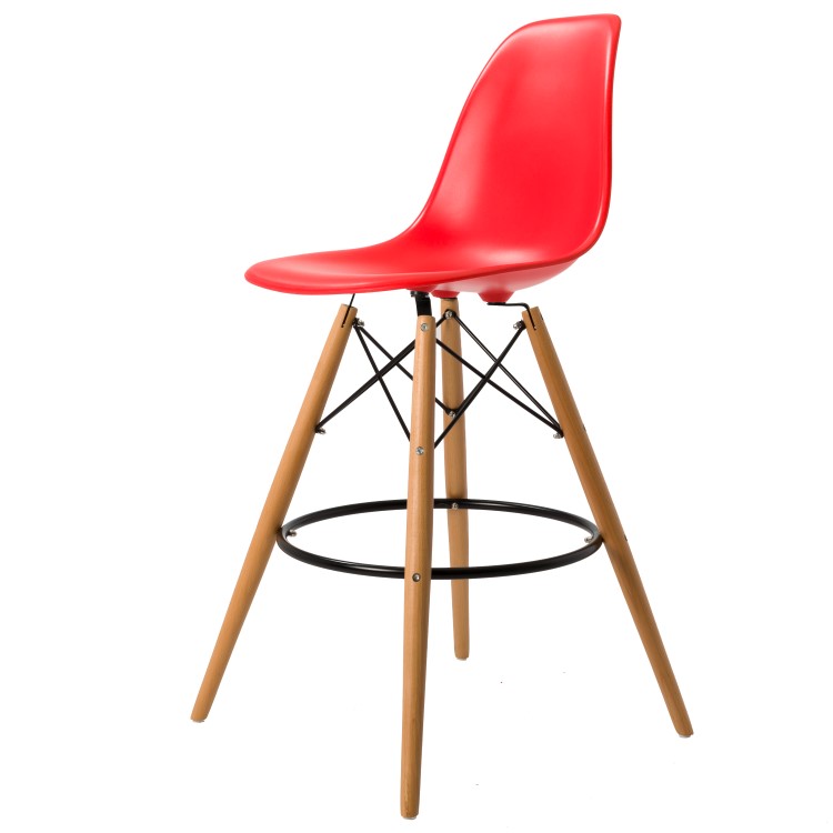 Charles Eames style, Barstool DSW matte PP red