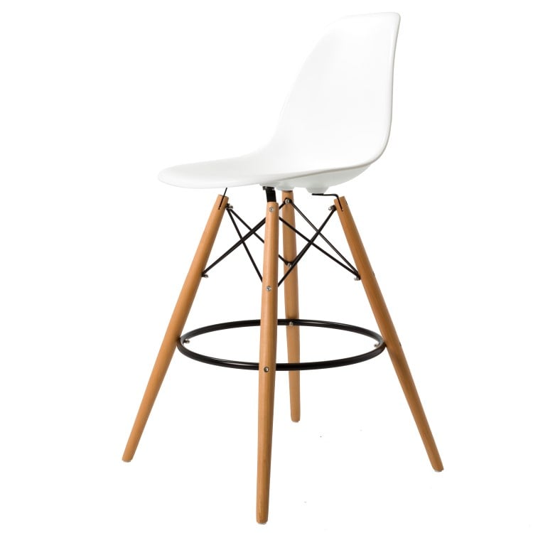 Charles Eames style, Barstool DSW matte PP white