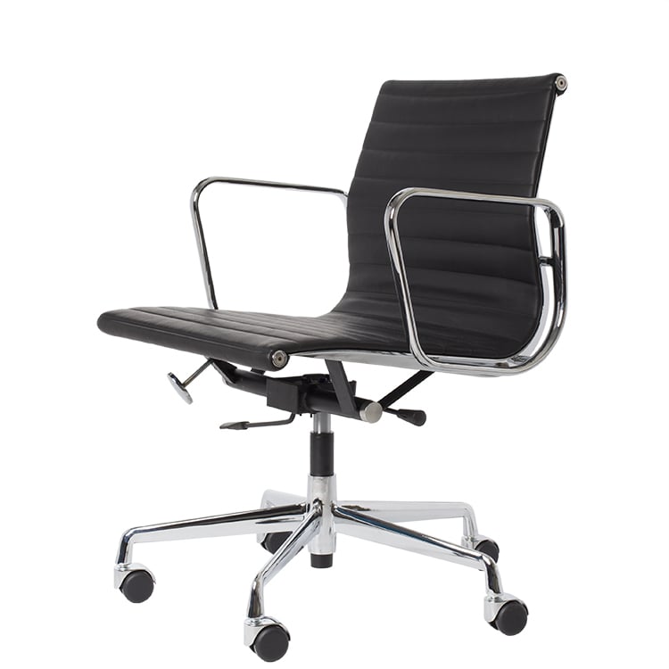 Charles Eames style, Office chair EA117 Leather black