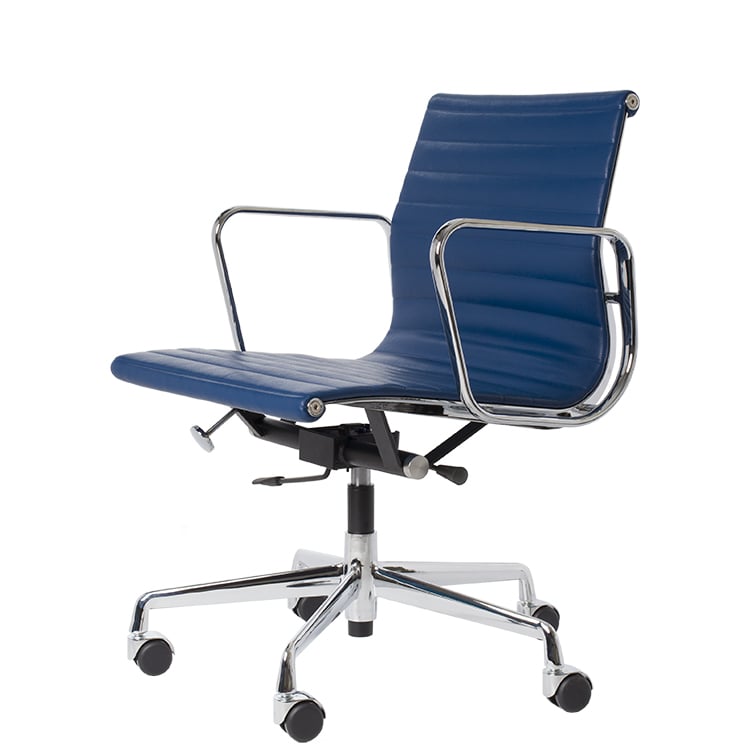 Charles Eames style, Office chair EA117 Leather blue