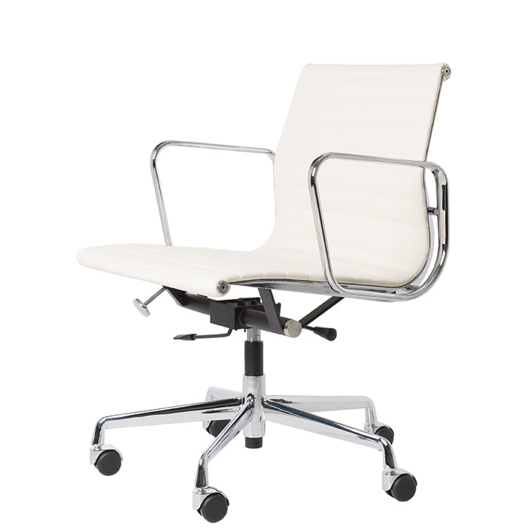 Charles Eames style, Office chair EA117 Leather white