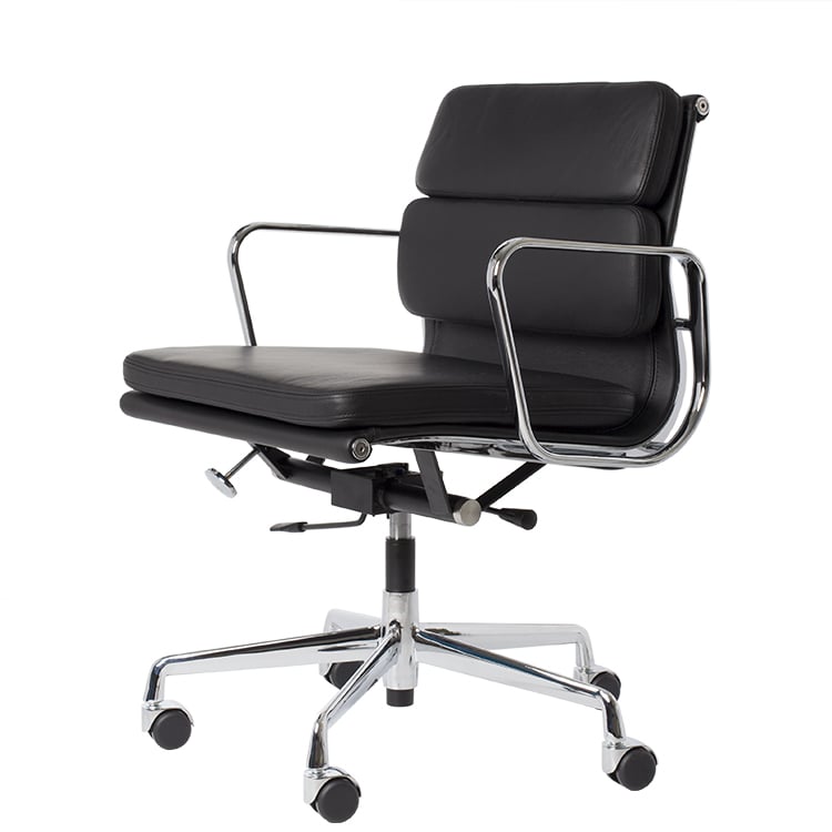 Charles Eames style, Office chair EA217 Leather black