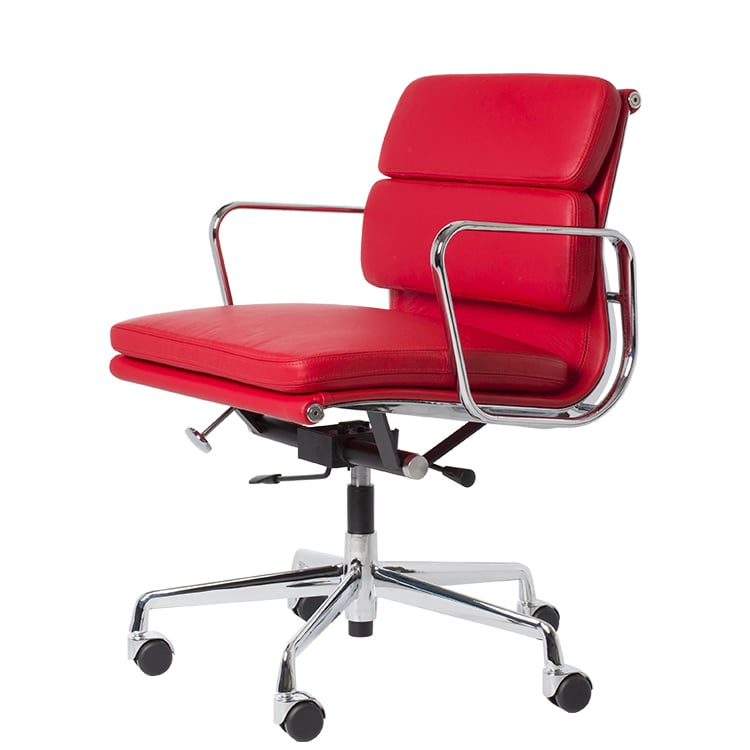 Charles Eames style, Office chair EA217 Leather red