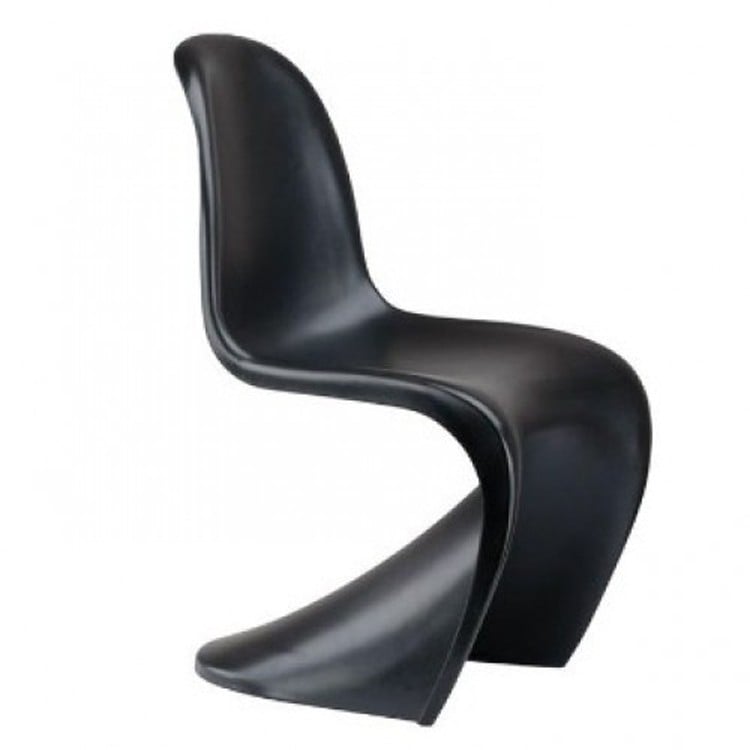 Verner Panton style, Dining chair Panton S-seat matte PP black