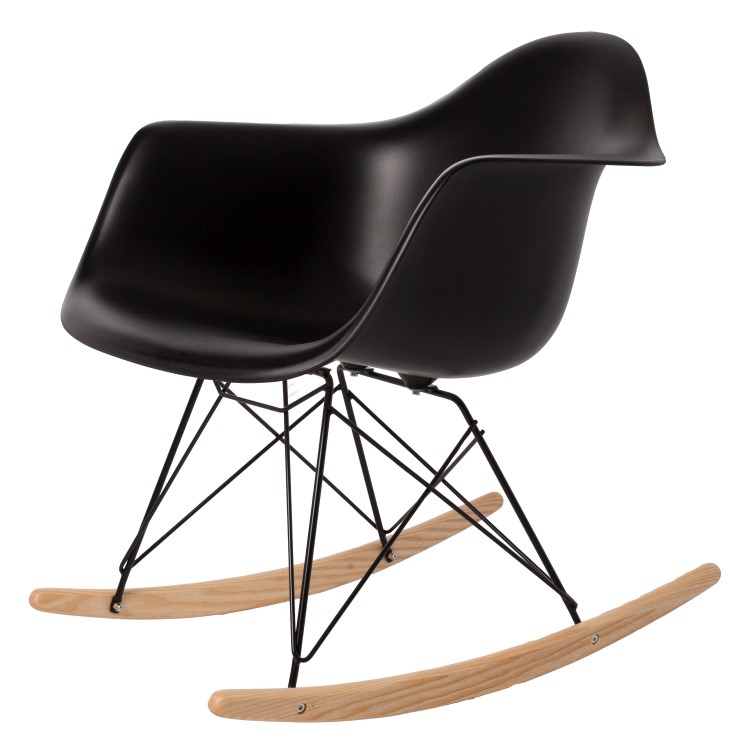 Charles Eames style, Rocking chair RAR Black base PP black