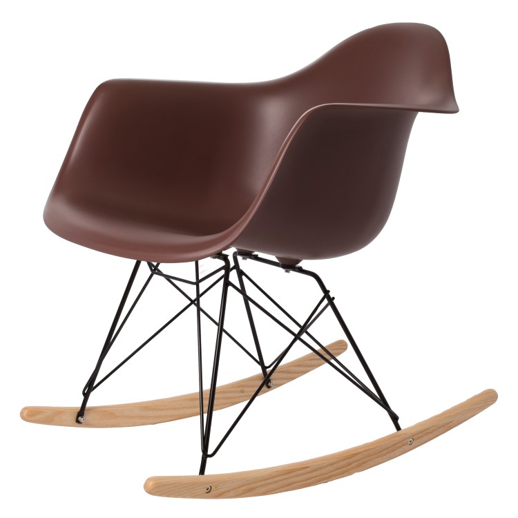 Charles Eames style, Rocking chair RAR Black base PP brown