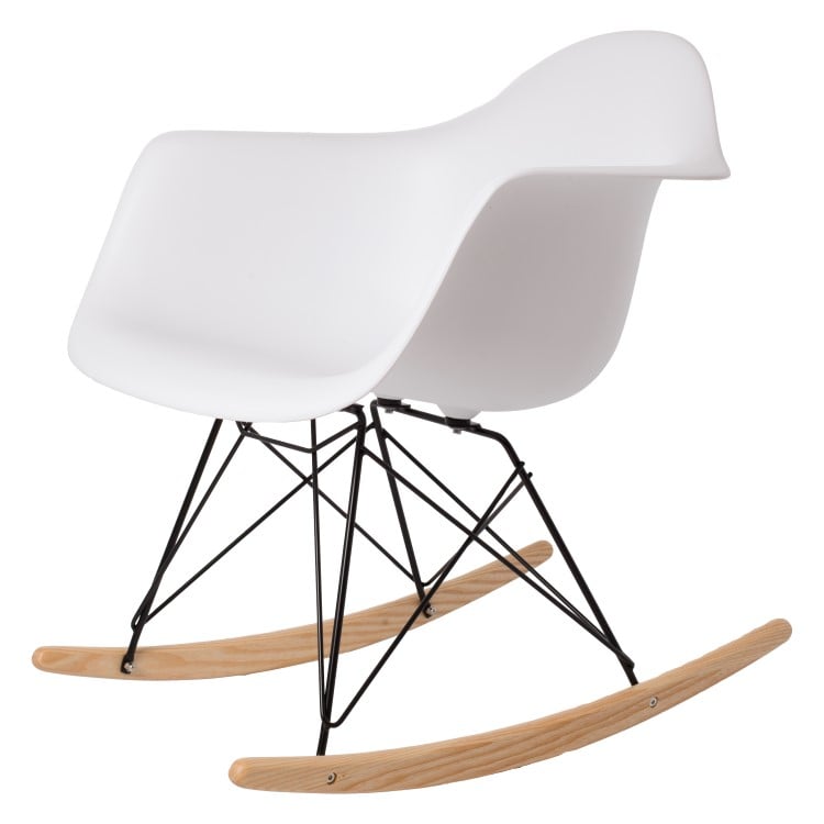 Charles Eames style, Rocking chair RAR Black base PP white