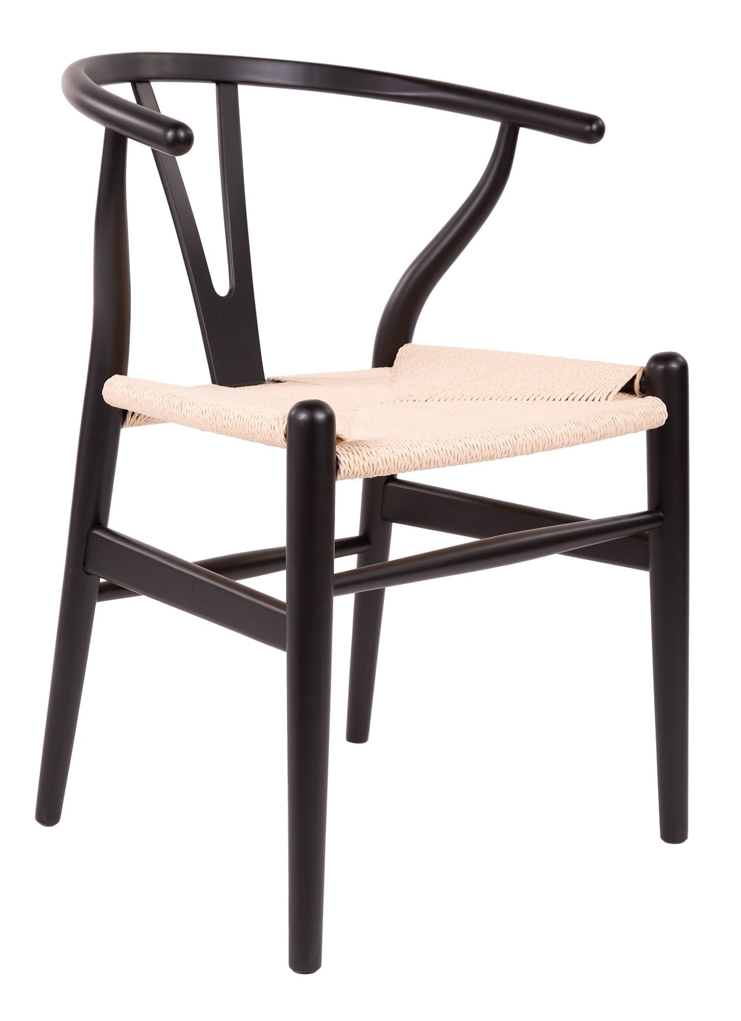 Wegner style, Dining chair Y-chair wishbone CH24 black natural