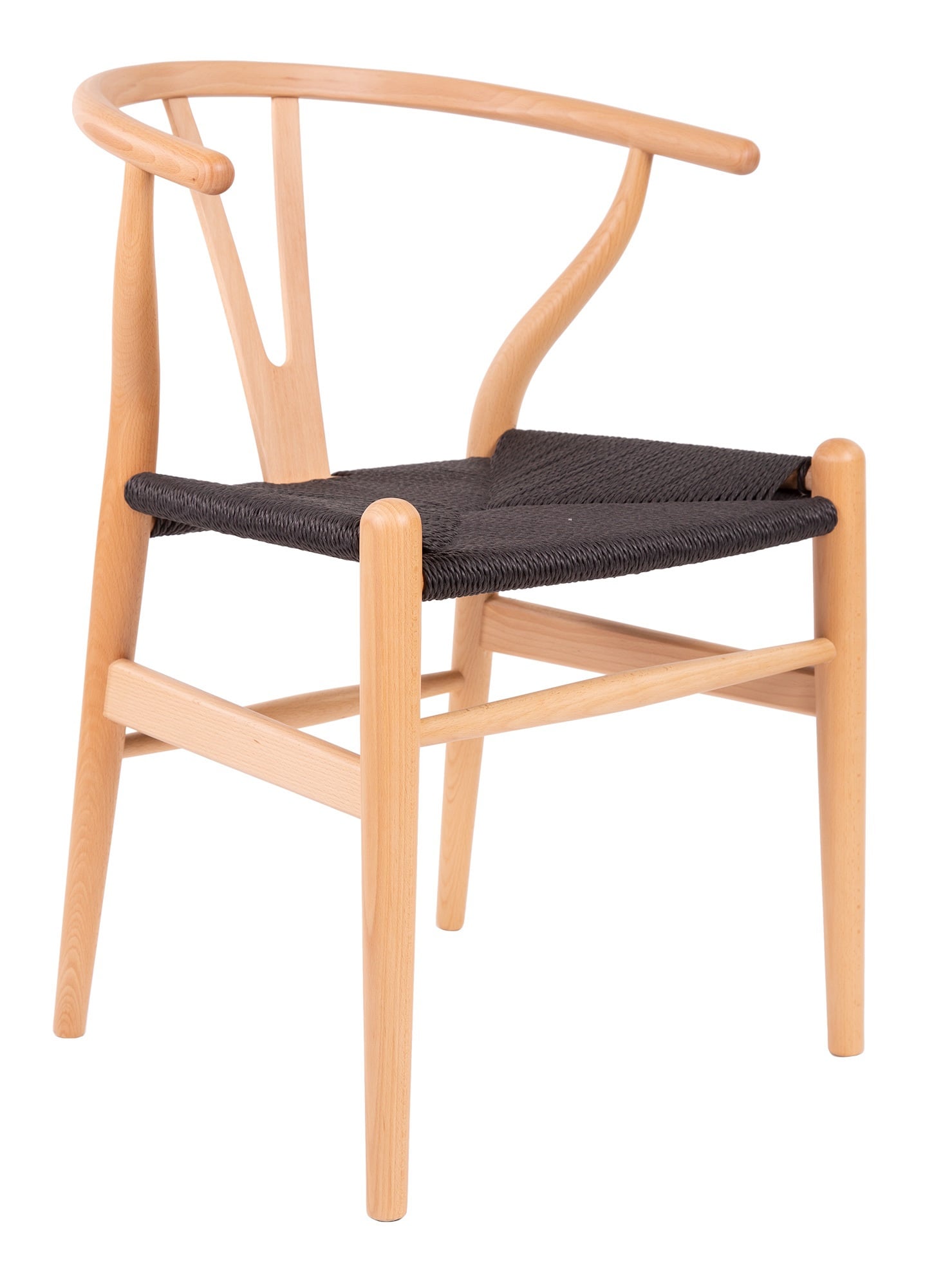 Wegner style, Dining chair Y-chair wishbone CH24 natural black