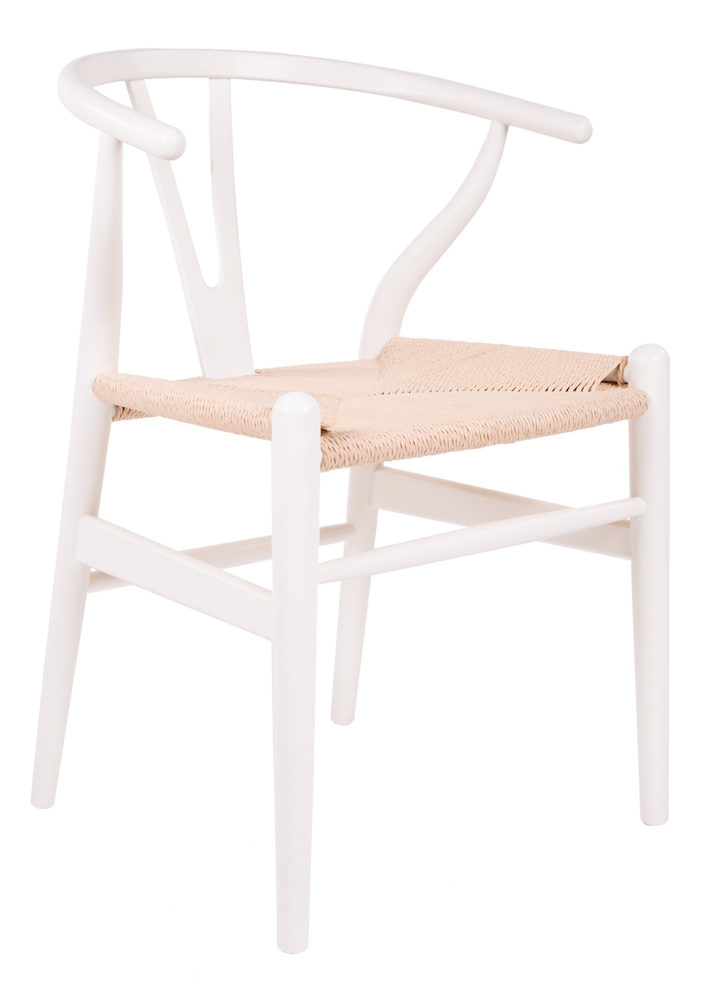 Wegner style, Dining chair Y-chair wishbone CH24 white natural