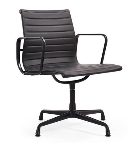 Charles Eames style, Conference Chair EA108 Leather black frame black