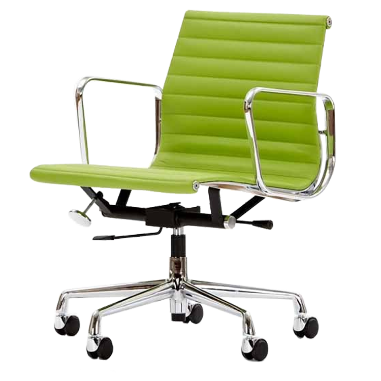Charles Eames style, Office chair EA117 Leather Green