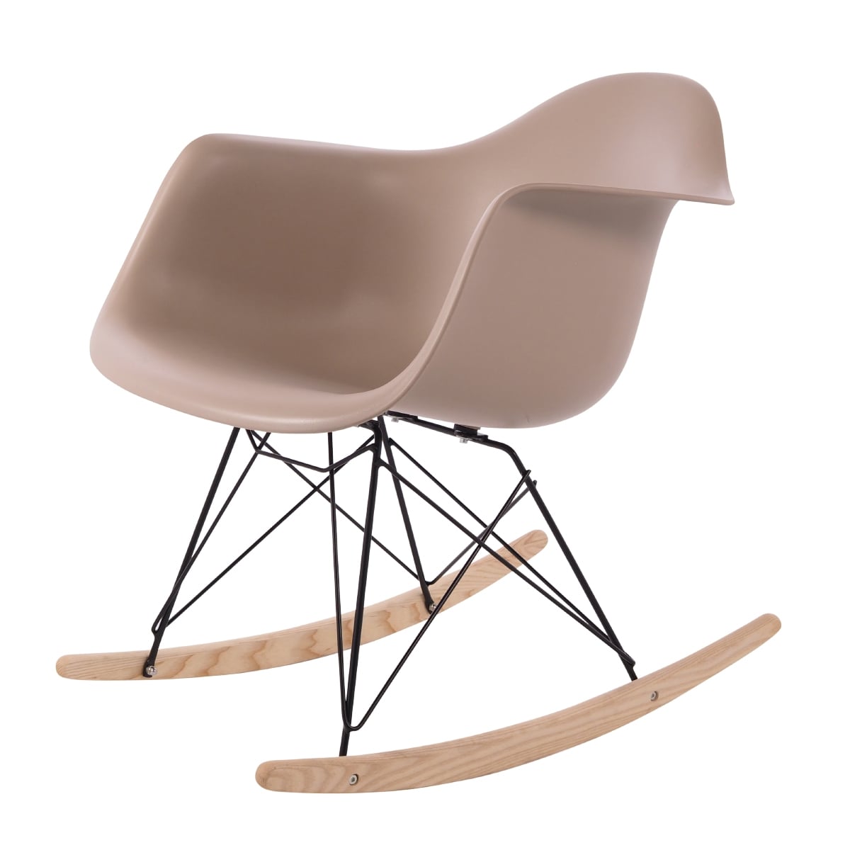 Charles Eames style, Rocking chair RAR Black base PP light choco