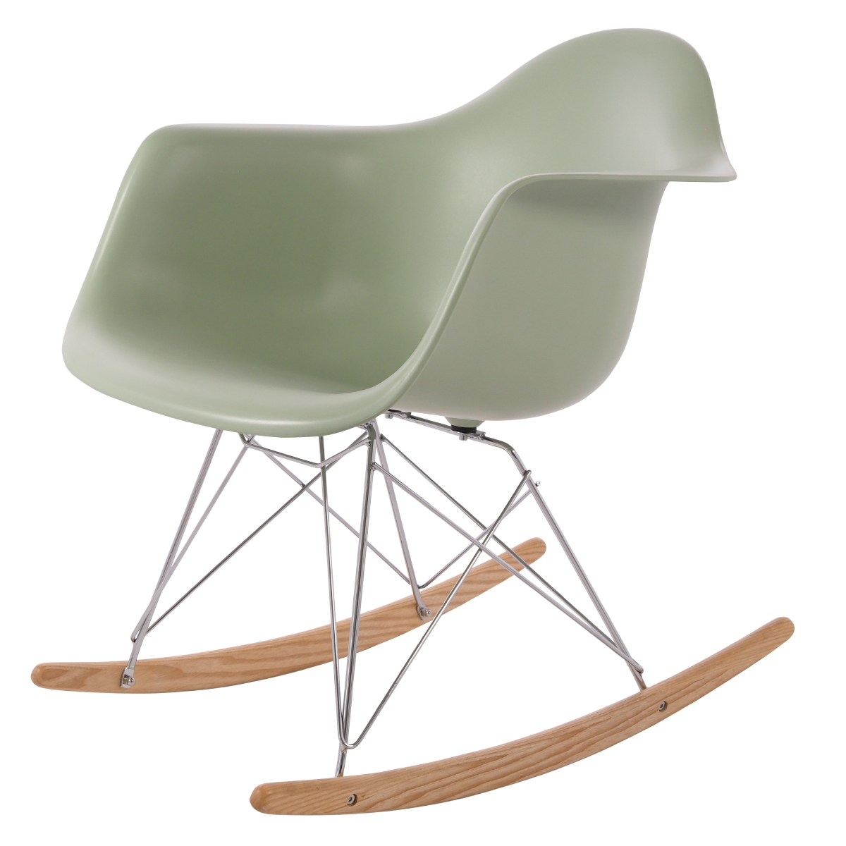 Charles Eames style, Rocking chair RAR Chrome frame PP mint