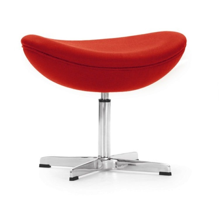Arne Jacobsen style, Footstool Egg chair Cashmere red