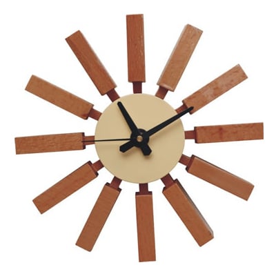 George Nelson style, Wall clock Block clock brown