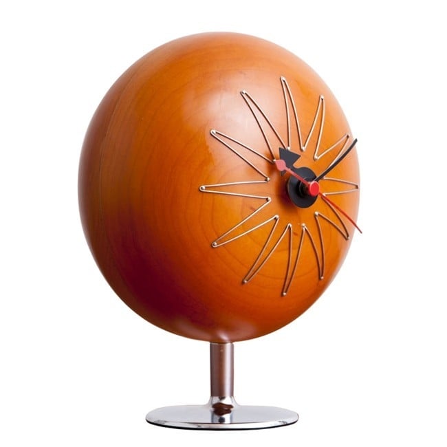 George Nelson style, Desk Clock Pill clock Walnut