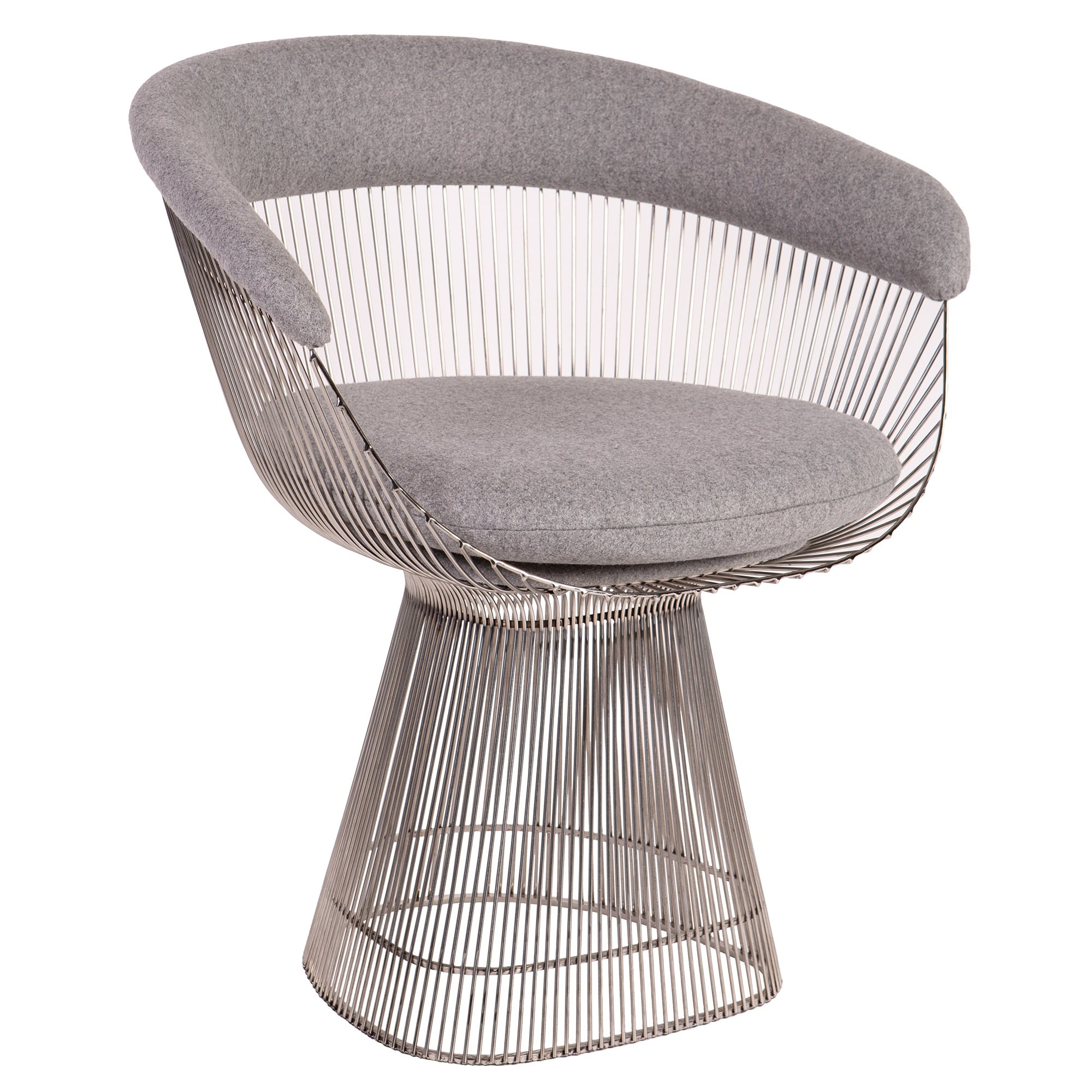 Warren Platner style, Dining chair Wire chair chrome Cashmere lightgrey