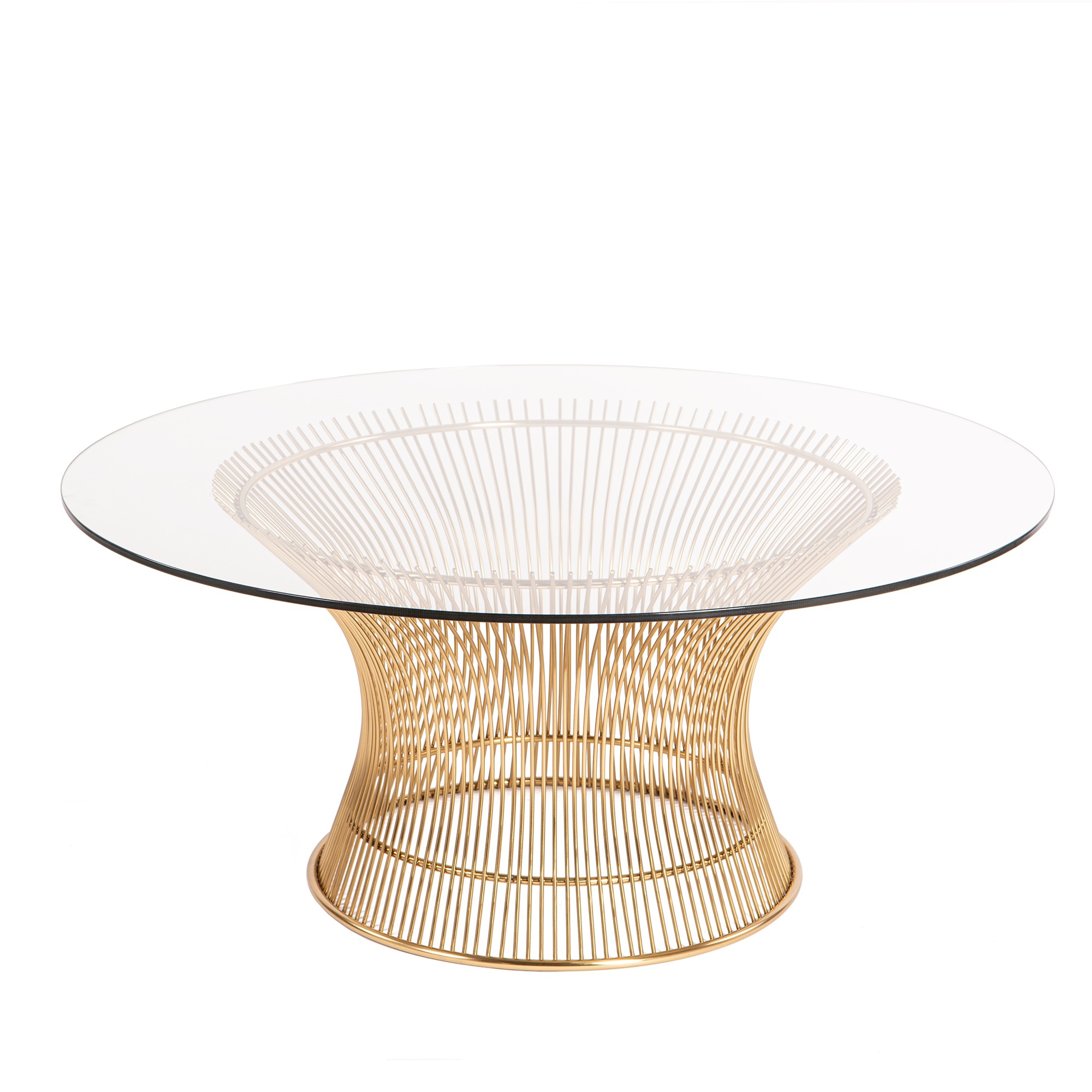 Warren Platner style, Coffee table Wire table Gold