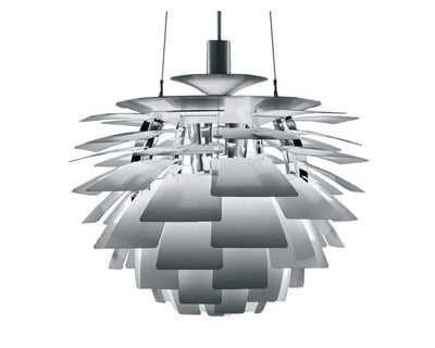 Poul Henningsen style, Pendant light Artichok lamp 72cm Aluminium