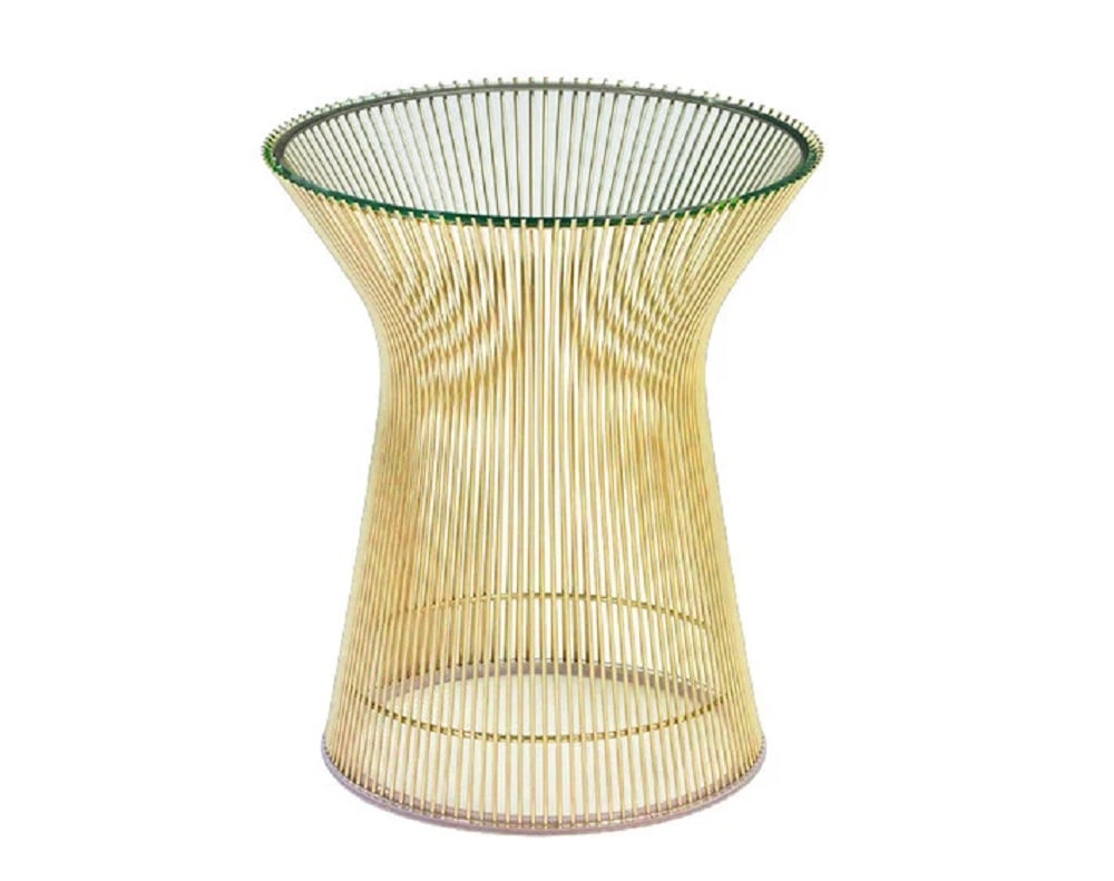 Warren Platner style, Side table Wire table Gold