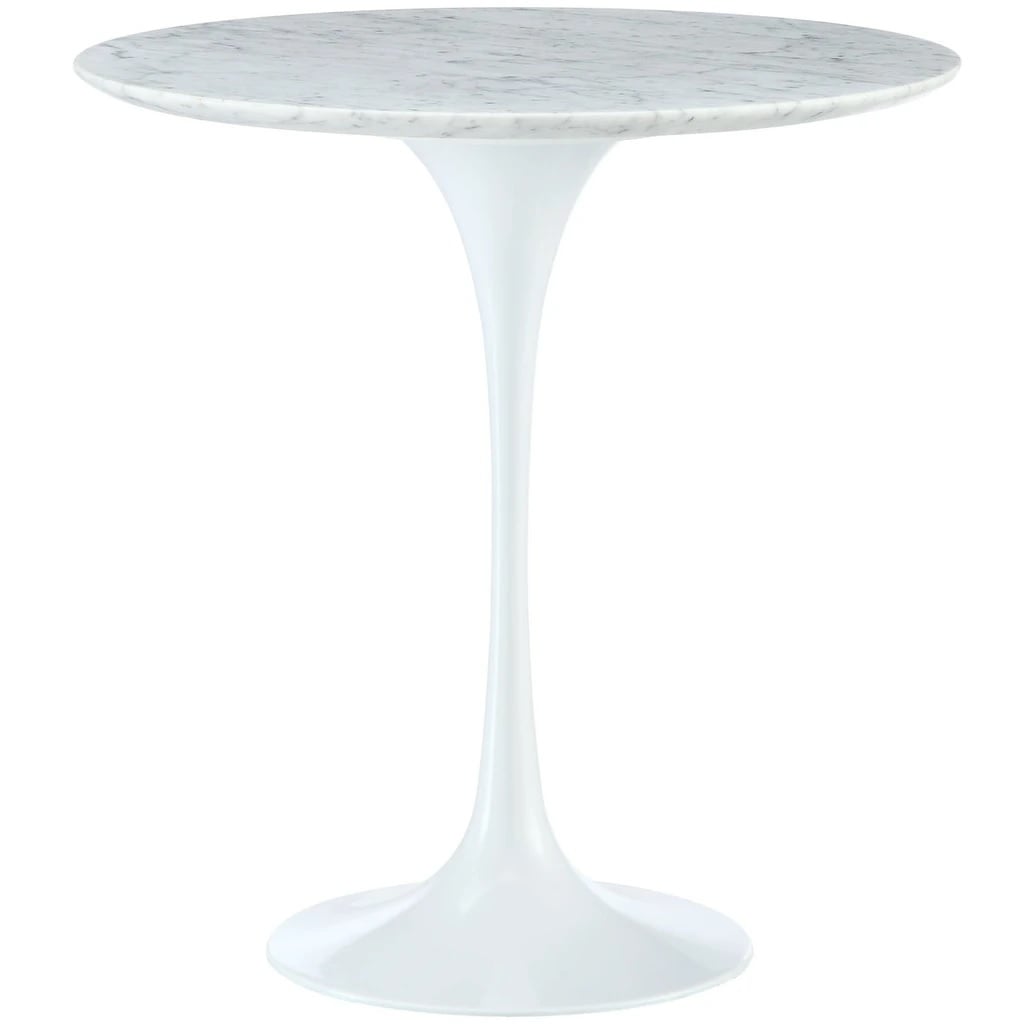 Eero Saarinen style, Side table Tulip Table 50cm Top Marble white Base white