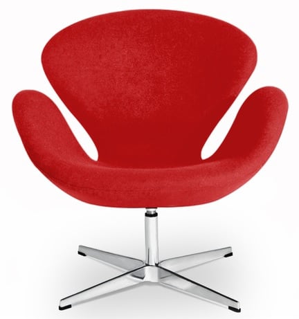 Arne Jacobsen style, Lounge chair Swan Cashmere red