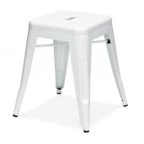 Xavier Pauchard style, Stool Tolix style barstool 48cm glossy white