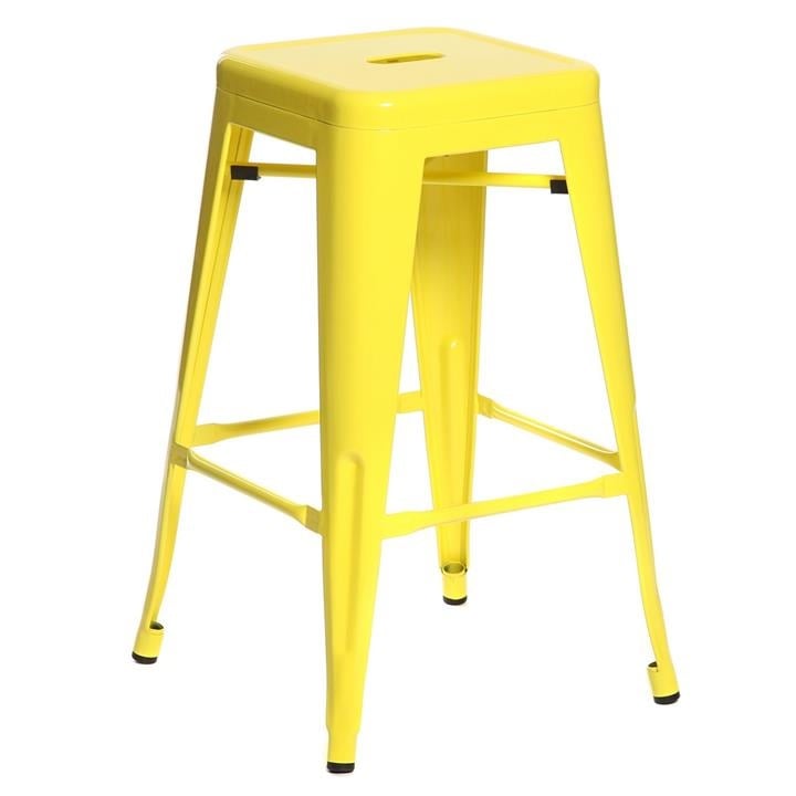 Xavier Pauchard style, Barstool Tolix style barstool 66cm glossy yellow