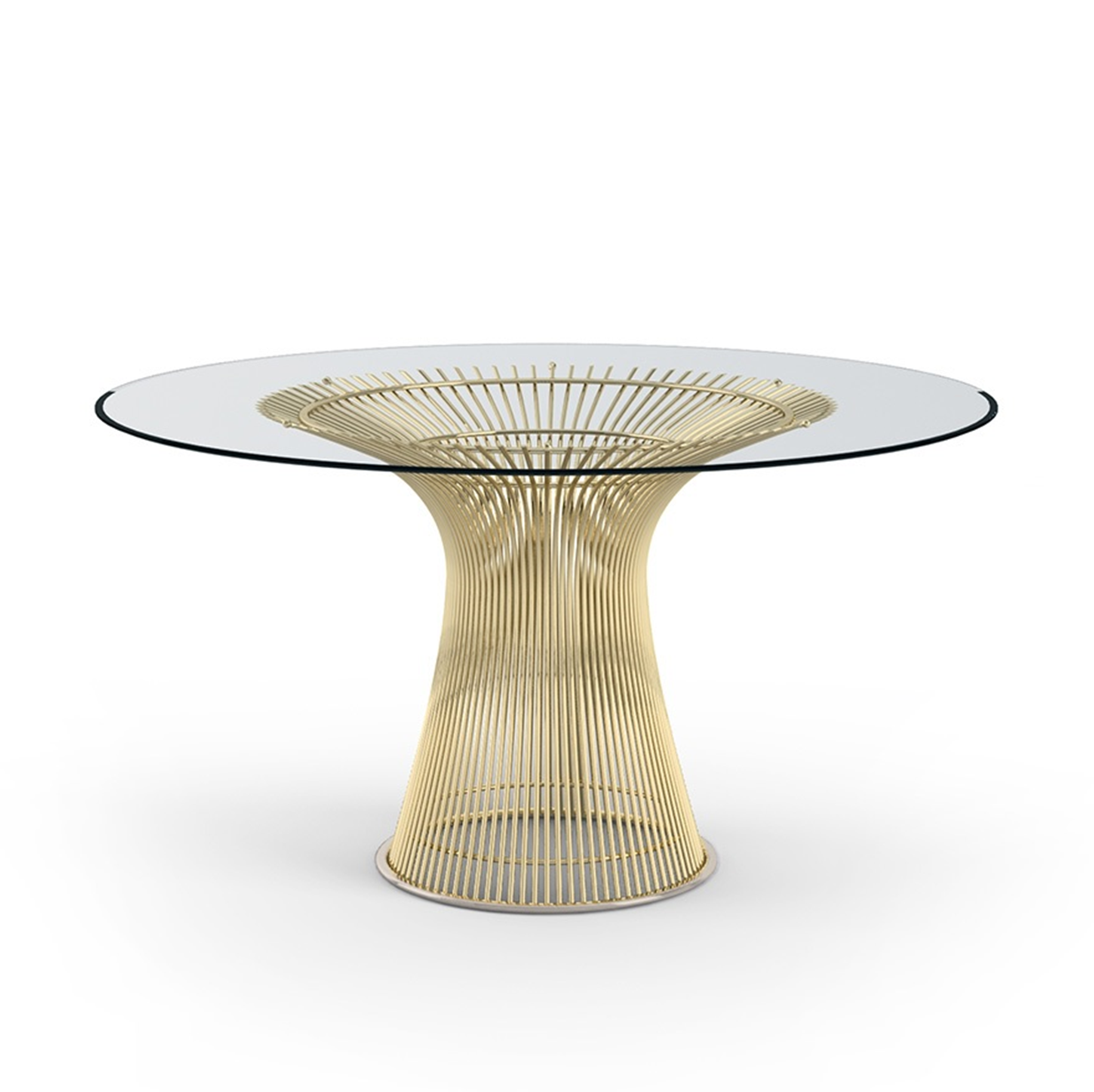 Warren Platner style, Dining table Wire table diameter 135cm gold