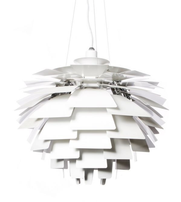 Poul Henningsen style, Pendant light Artichok lamp 72cm white