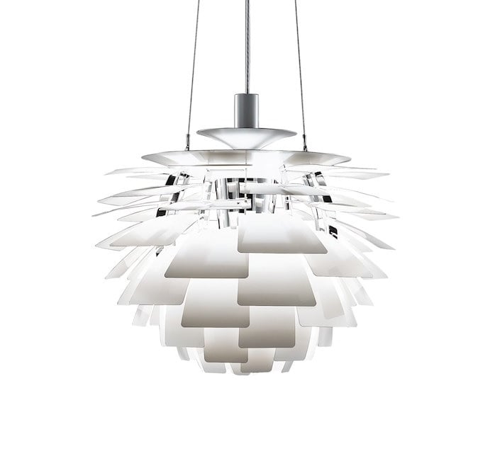 Poul Henningsen style, Pendant light Artichok lamp 56cm white