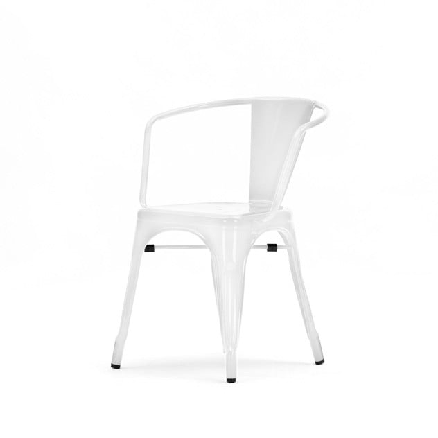 Xavier Pauchard style, Dining chair Tolix style outdoor chair glossy white